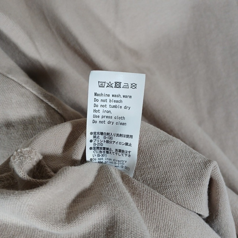 AZUL by MOUSSY Pocket T-Shirt Remember? No Curved Hem Women's Medium Tan Cotton - Picture 8 of 12